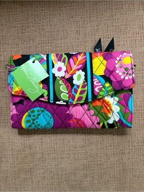 Vera Bradley Va Va Bloom Strap Wallet in Pink, Turquoise, Black